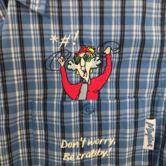 Maxine don’t be crabby button up shirt small e88 - Picture 2 of 3